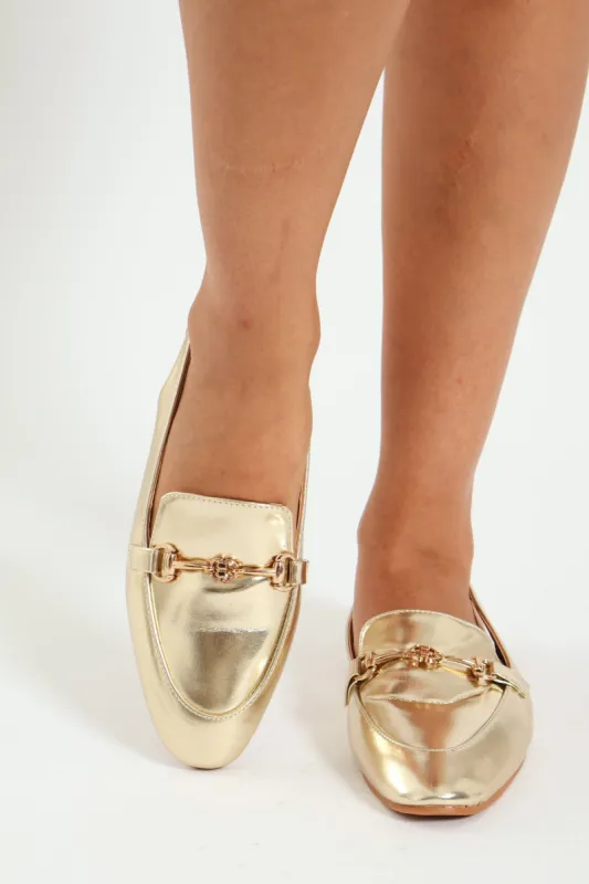 Gold Trim Slingback Loafer sold by Edgars