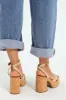 Alanni Chunky Multi Strap Platform Heel - Natural sold by Edgars