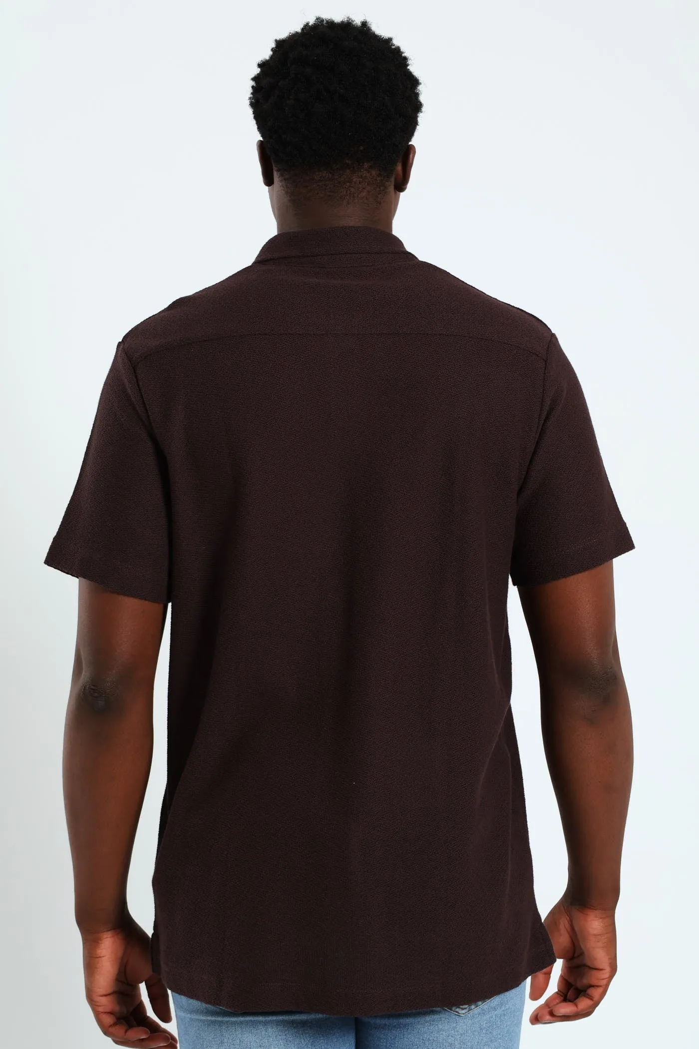 Chunky Crepe Knit Shirt - Chocolate sold by Edgars product image thumbnail 3