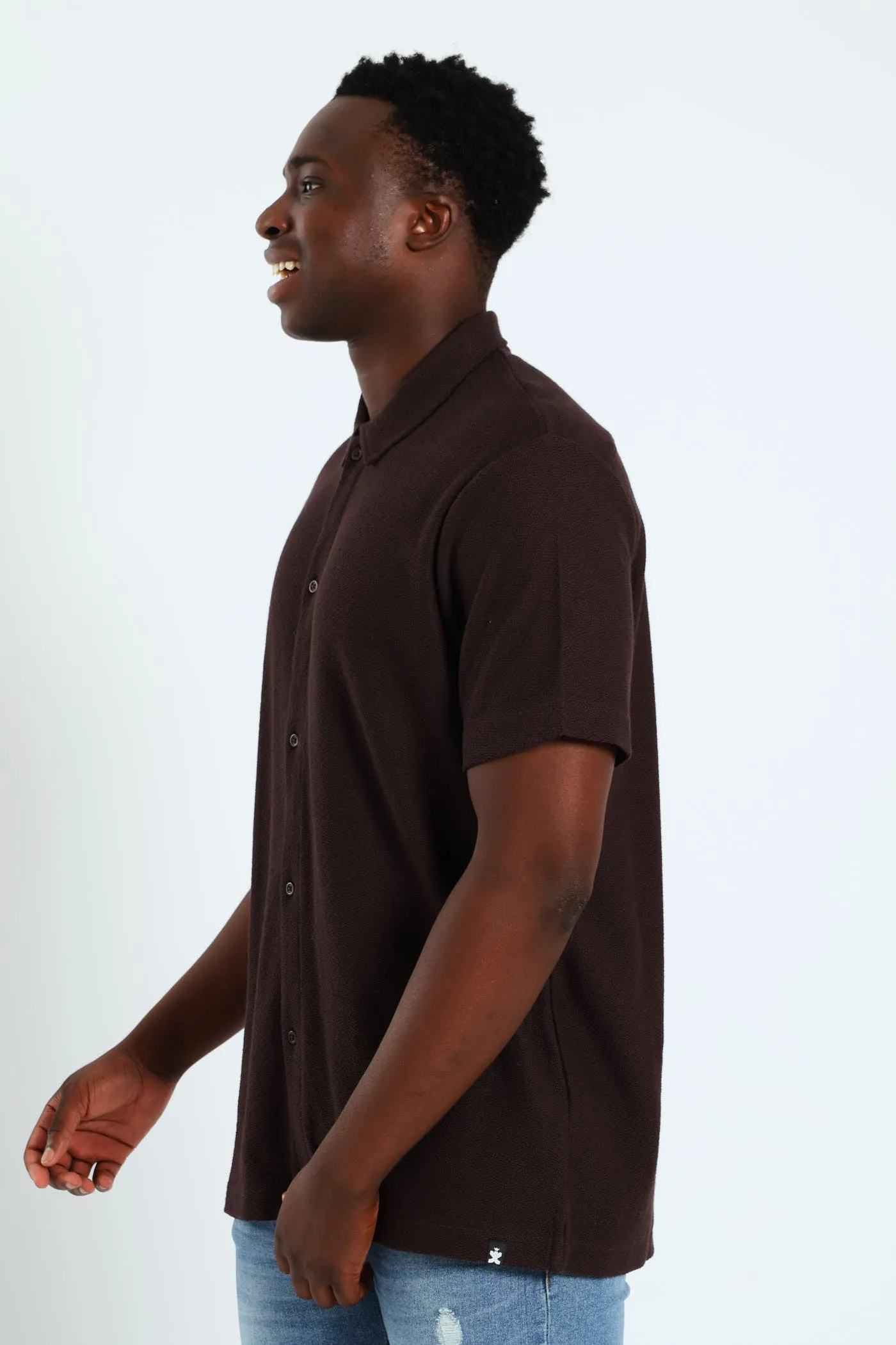 Chunky Crepe Knit Shirt - Chocolate sold by Edgars product image thumbnail 2