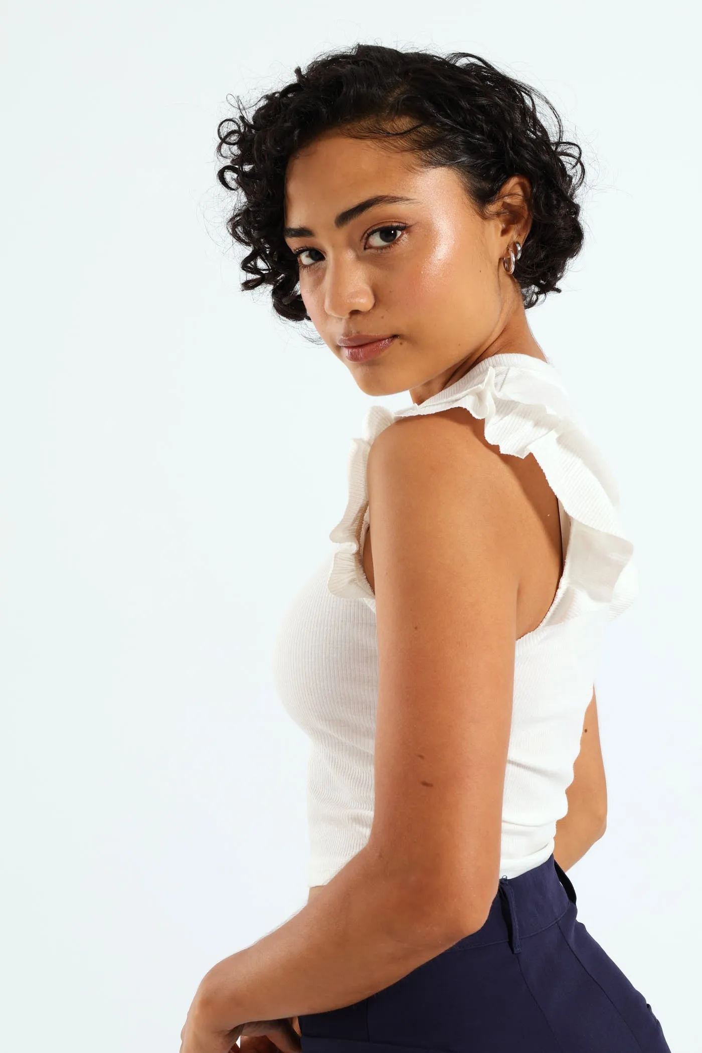 Rib Frill Tank - White sold by Edgars product image thumbnail 2