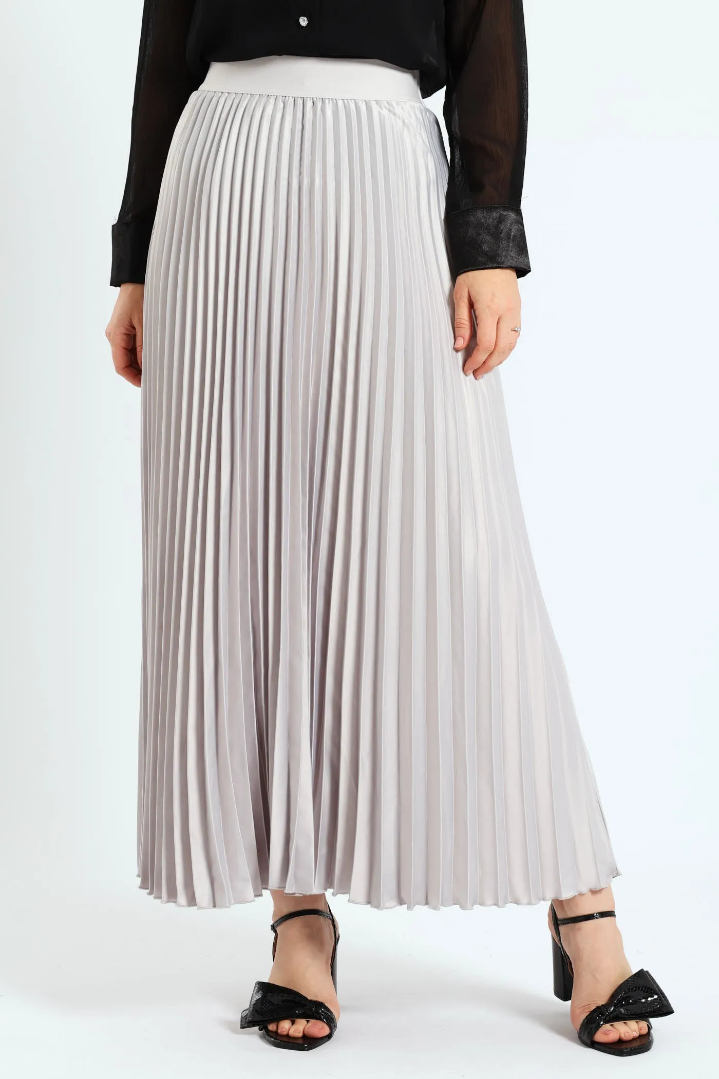 Pleated Satin Maxi Skirt - Silver sold by Edgars product image thumbnail 2