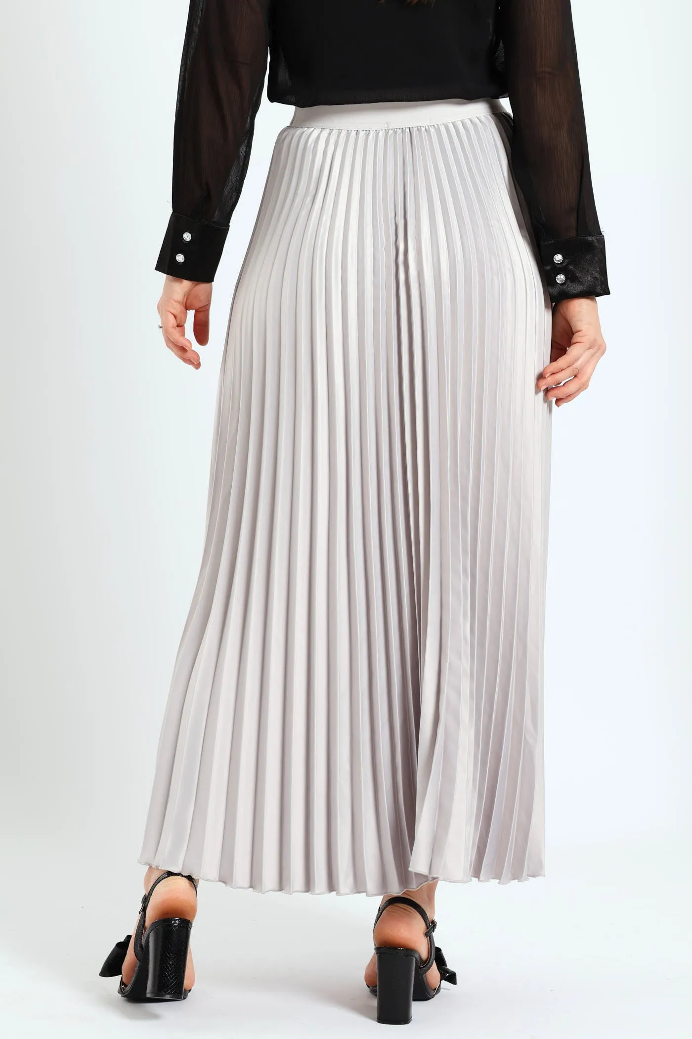 Pleated Satin Maxi Skirt - Silver sold by Edgars product image thumbnail 4