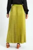 Pleated Satin Maxi Skirt - Avocado sold by Edgars