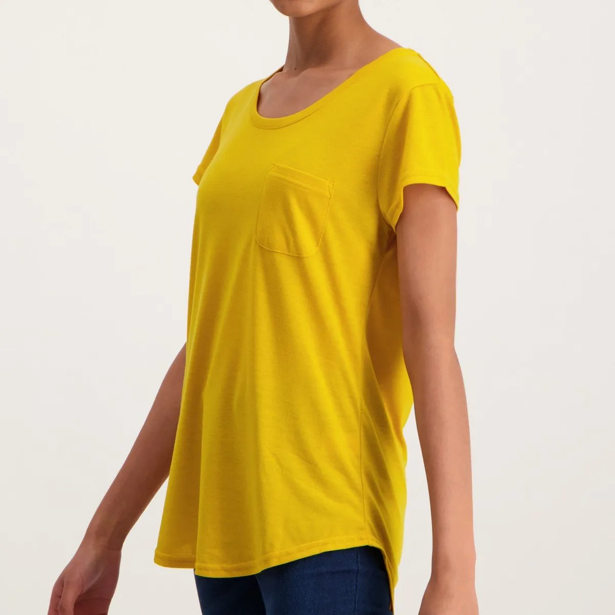 Ladies Pocket Tee - Mustard sold by Edgars