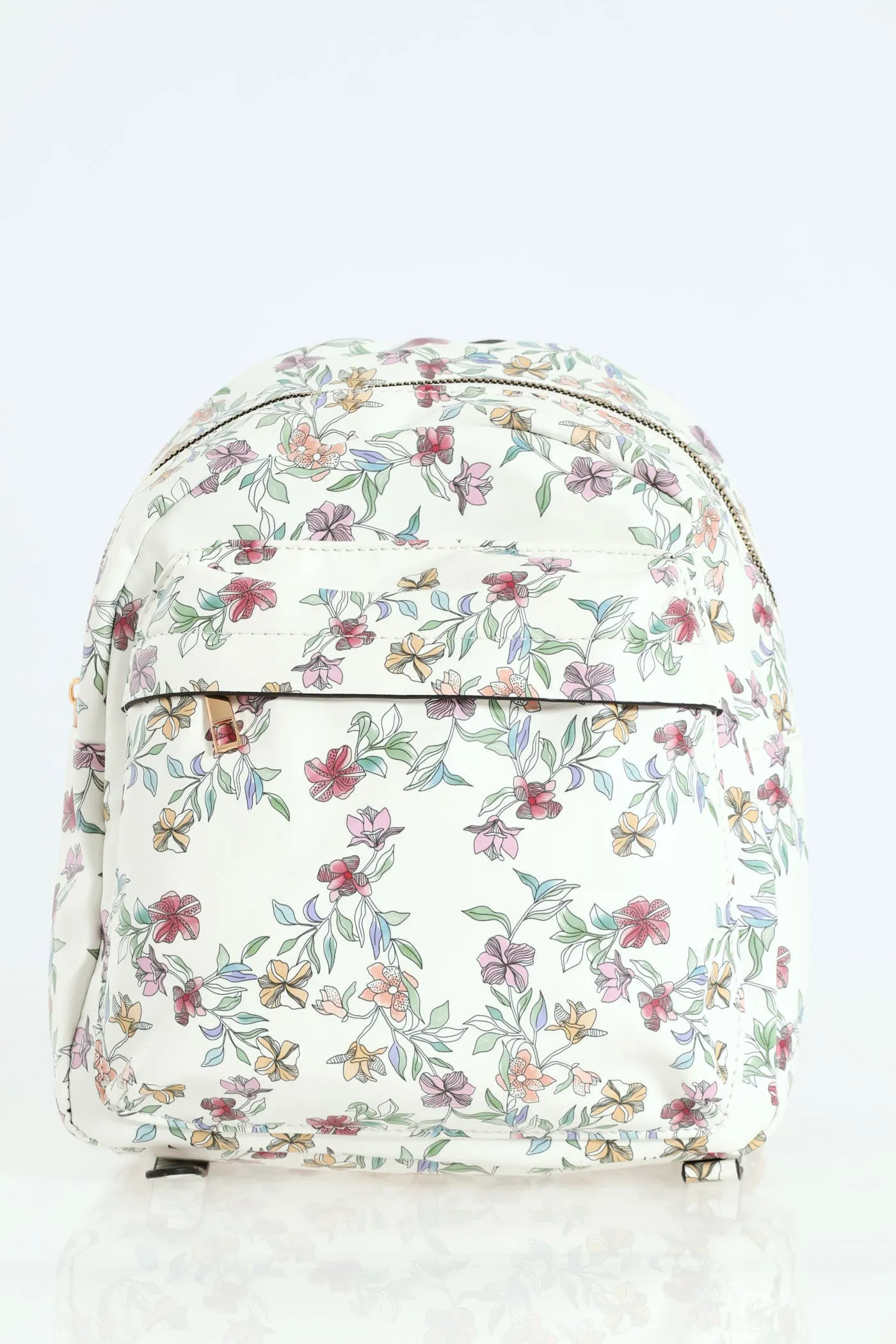 Floral Print Backpack - White sold by Edgars