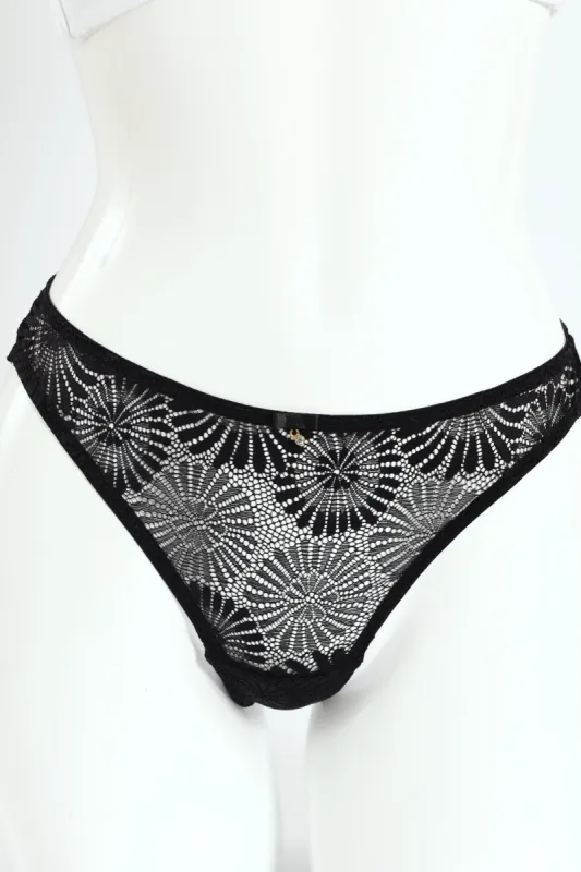 Full Lace Thong Panty - Black sold by Edgars 