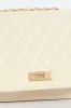 Quilted Chain Satchel - Cream sold by Edgars
