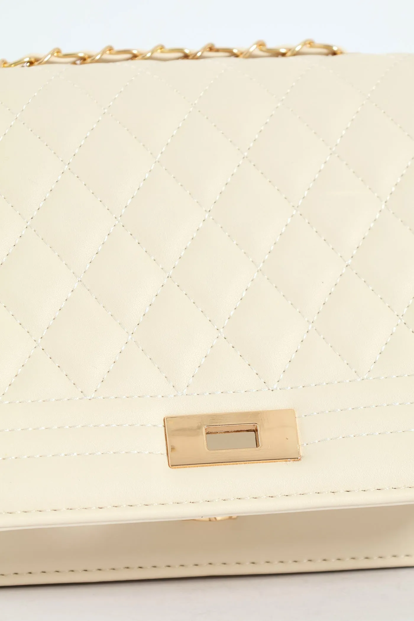 Quilted Chain Satchel - Cream sold by Edgars product image thumbnail 4