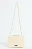 Quilted Chain Satchel - Cream sold by Edgars