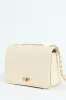 Quilted Chain Satchel - Cream sold by Edgars