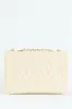 Quilted Chain Satchel - Cream sold by Edgars