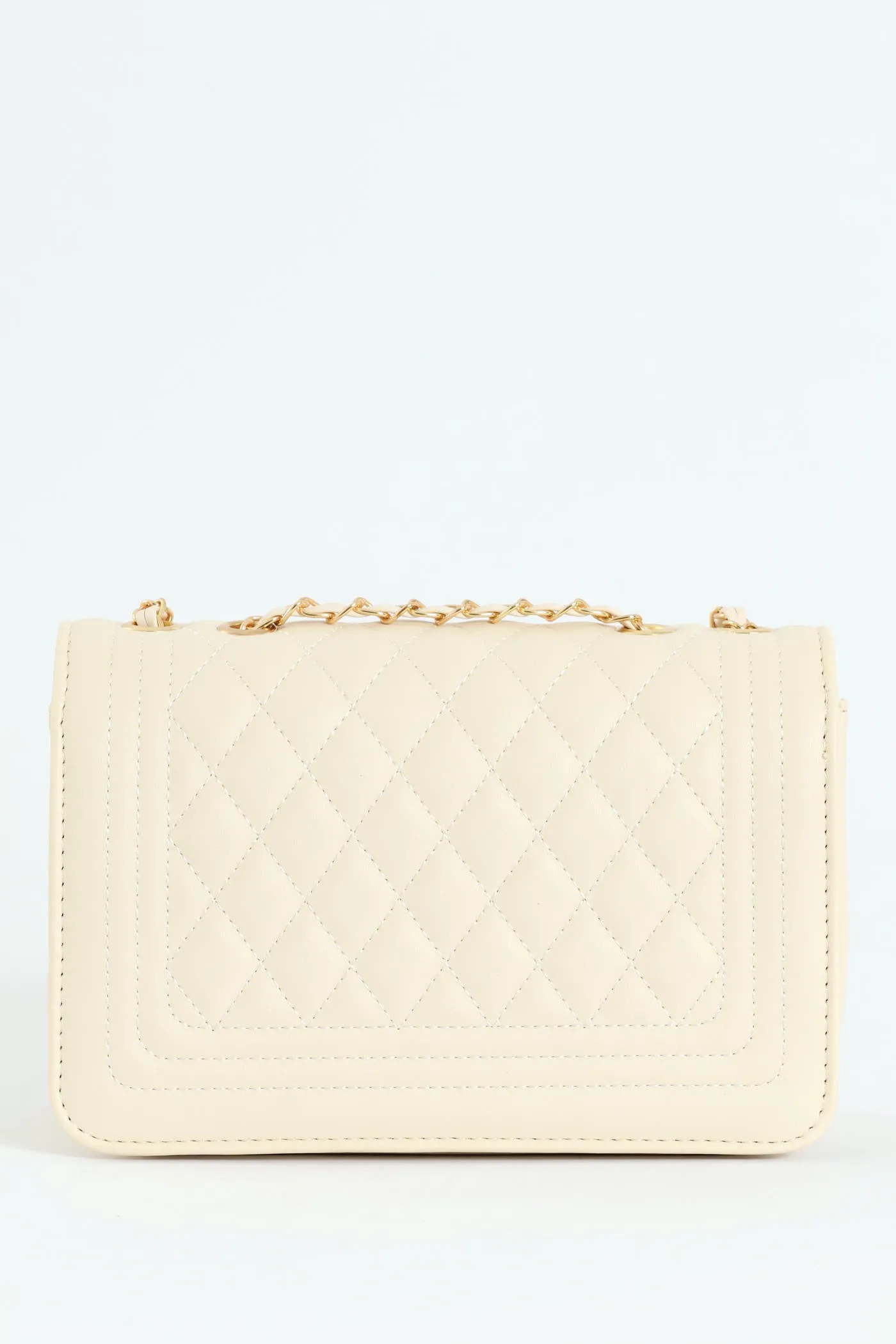 Quilted Chain Satchel - Cream sold by Edgars product image thumbnail 3