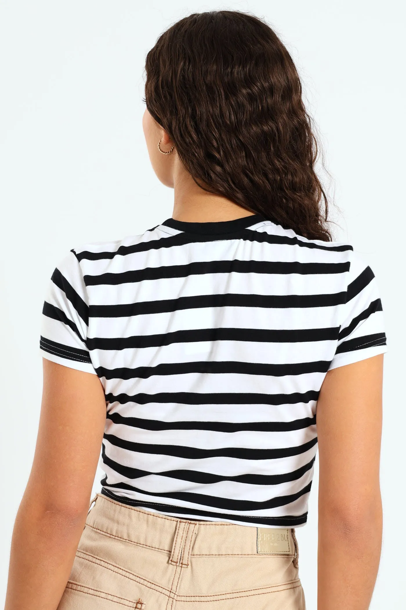 Yarn Dye Stripe Tee - White/Black sold by Edgars product image thumbnail 3