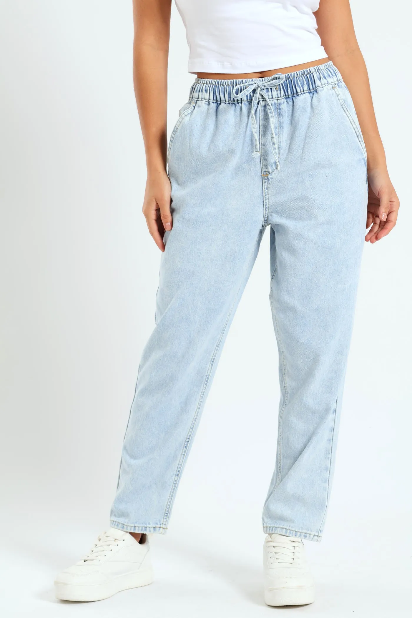 Elastic Waist Tapered Jean - Salty Light Wash sold by Edgars product image thumbnail 3