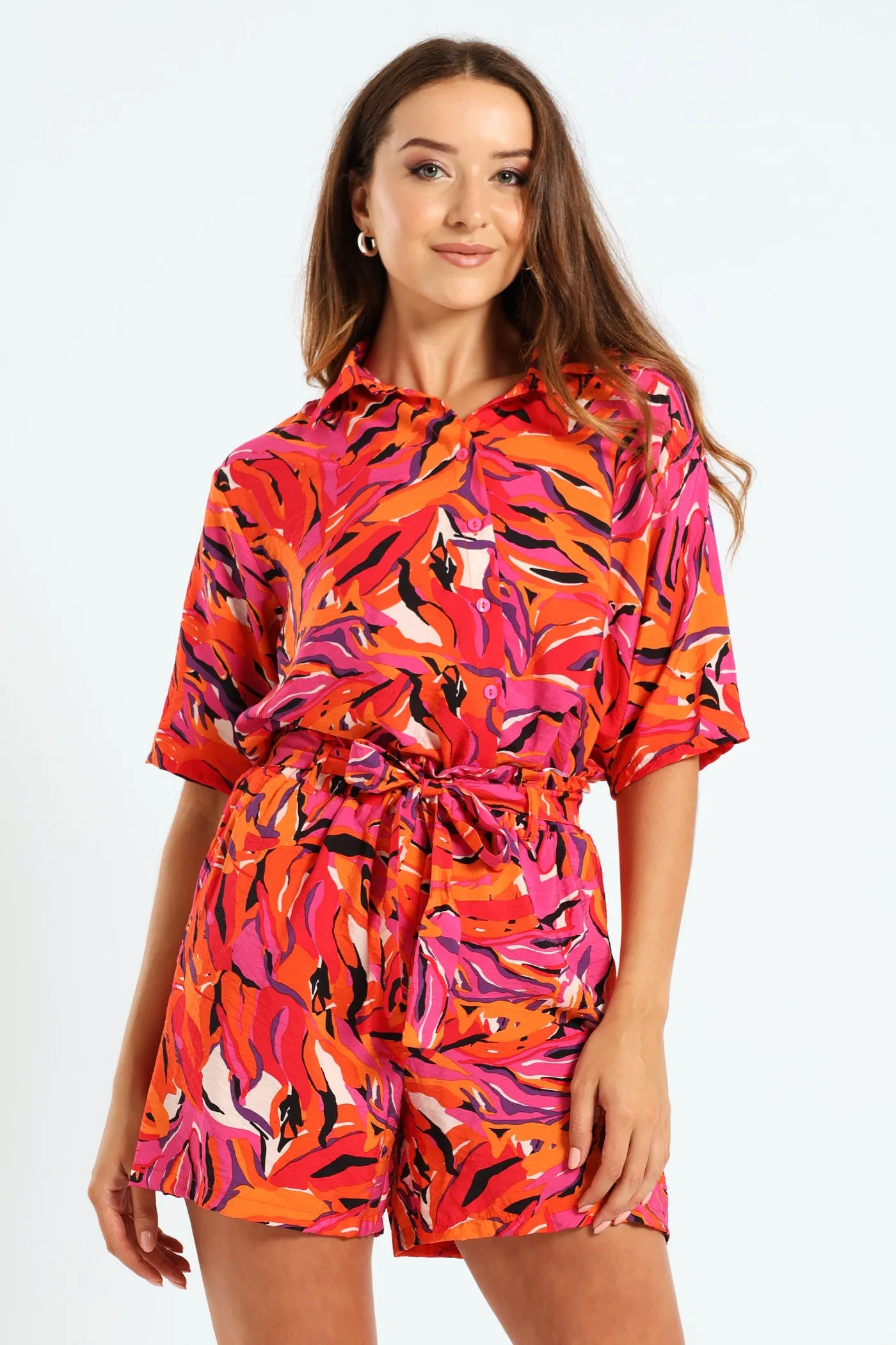 Oversized Printed Shirt - Pink/Orange sold by Edgars product image thumbnail 3