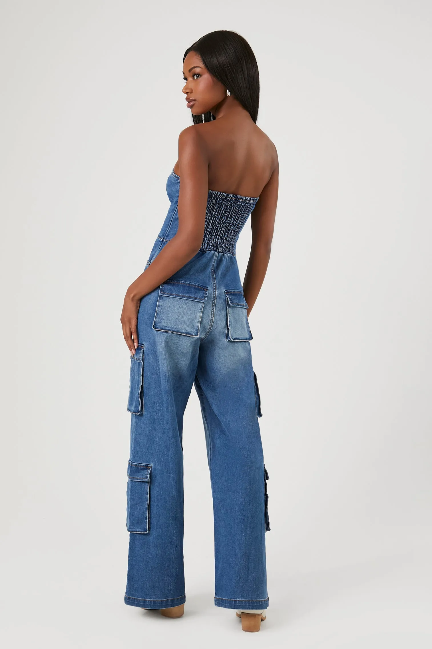 Strapless Stretch-Denim Jumpsuit - Mid Blue sold by Edgars product image thumbnail 4