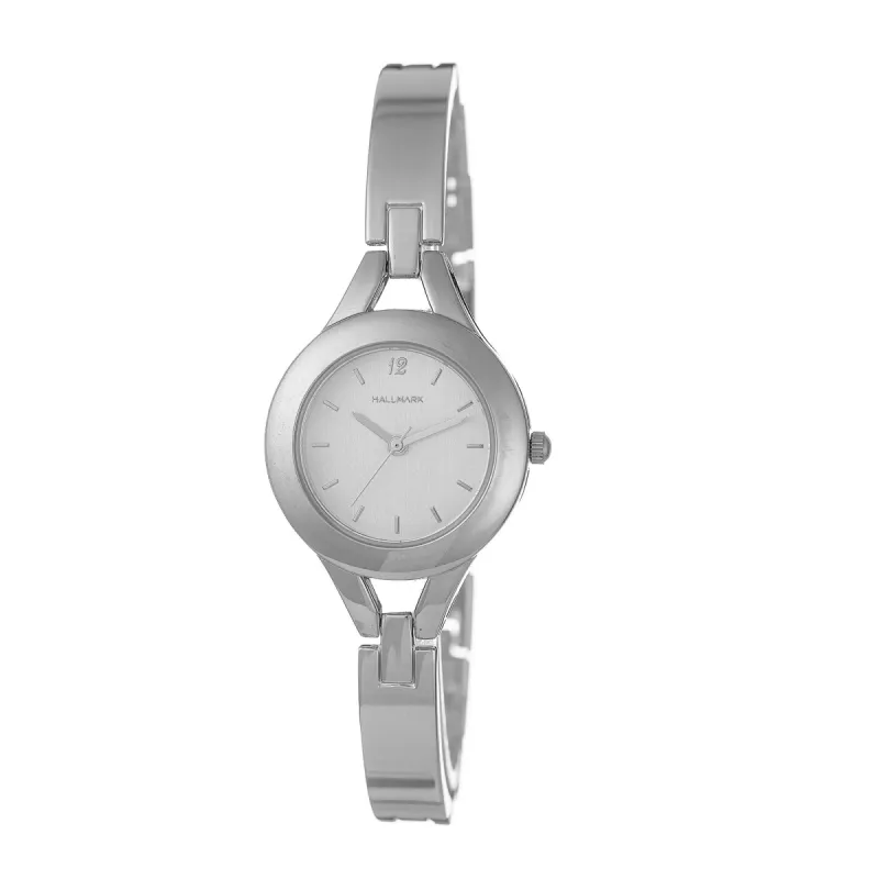 Ladies Silver Round Solid Bangle Watch sold by Edgars
