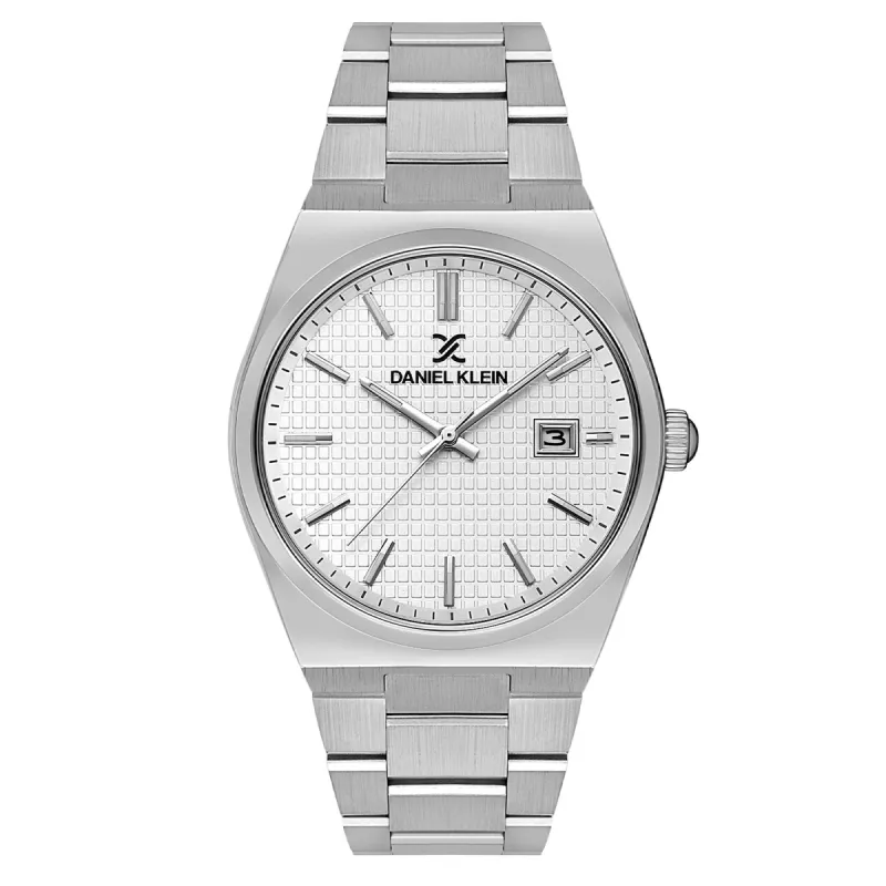 Gents Stainless Steel Case & White Dial Watch With Stainless Steel Bracelet sold by Edgars