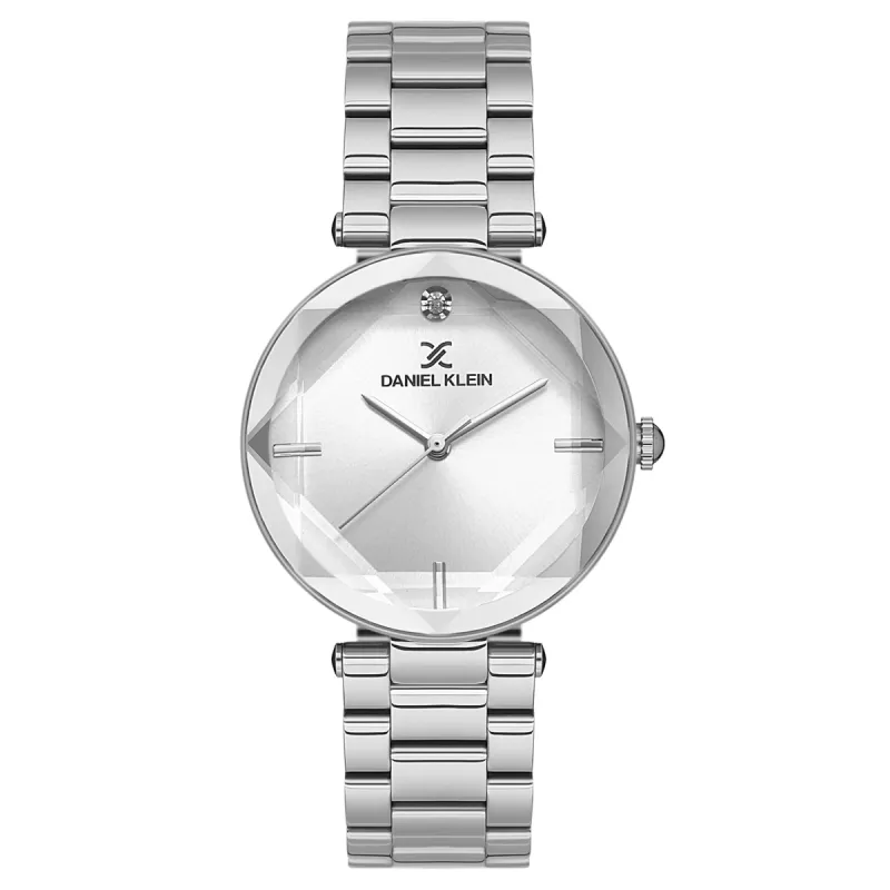 Ladies Silver Case White Dial Stainless Steel Watch sold by Edgars