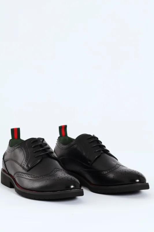 Brogue Apron Lace Up Derby Shoe - Black sold by Edgars