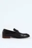 Circle Pony Trim Penny Loafer - Black sold by Edgars