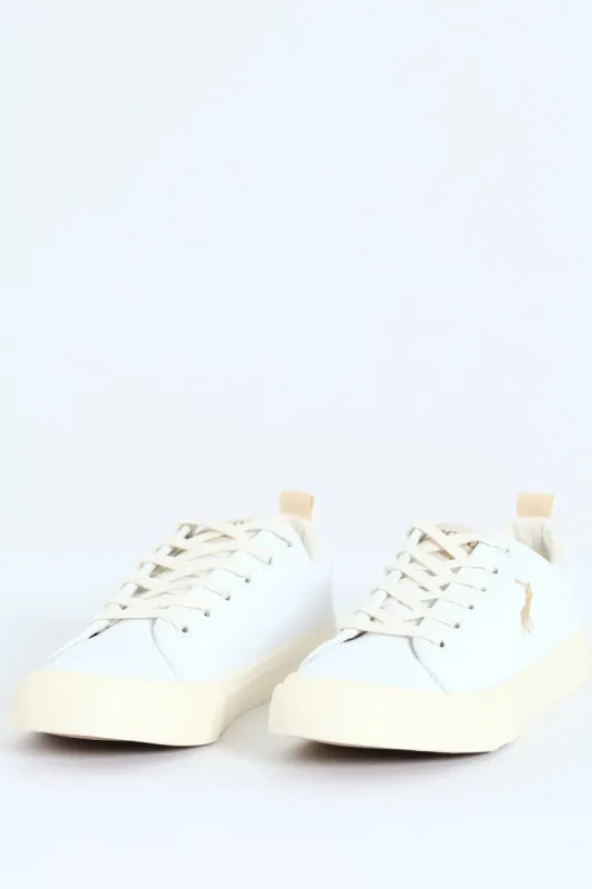 Embroidered Logo Basic Sneaker - White sold by Edgars