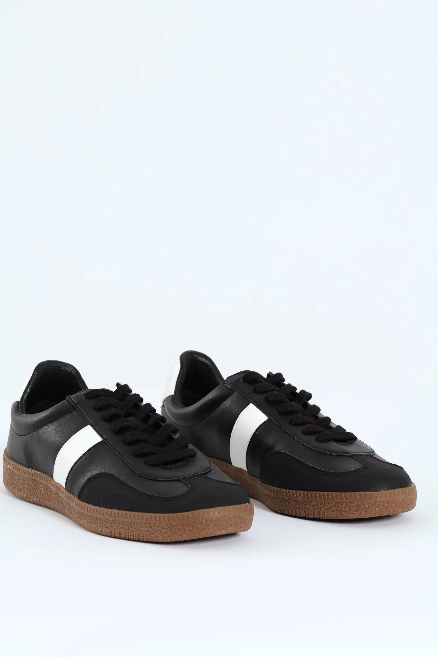 Impalla Gum Sole Flat Sneaker - Black/White sold by Edgars