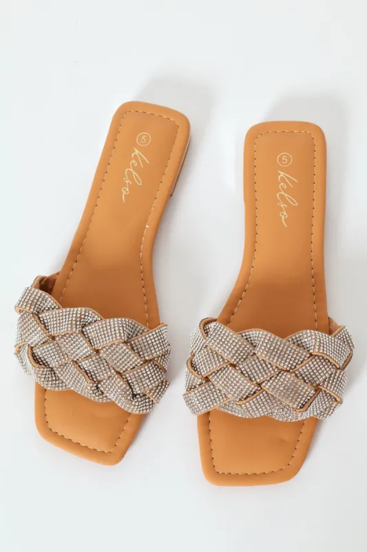 Plaited Diamante Mule Sandal - Silver sold by Edgars