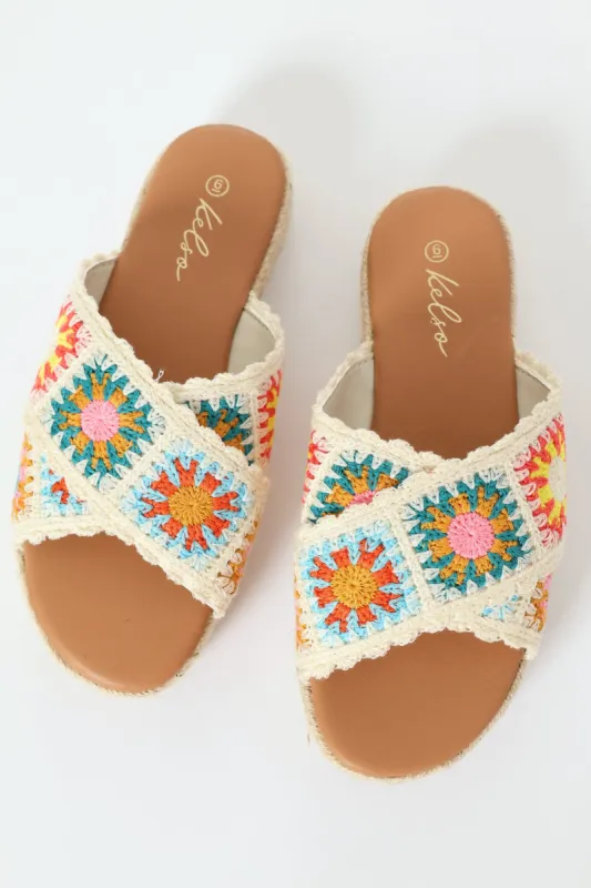 Crossover Crochet Espadrille Flat Sandal sold by Edgars