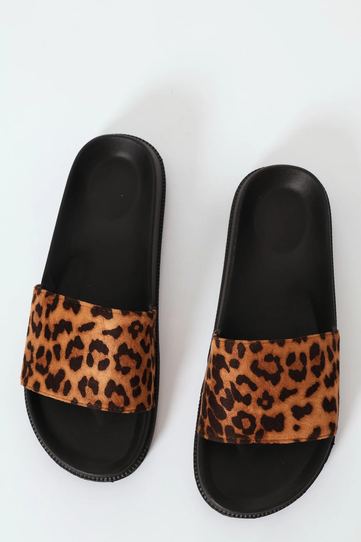 Eva Slide With Animal Print Strap - Brown sold by Edgars
