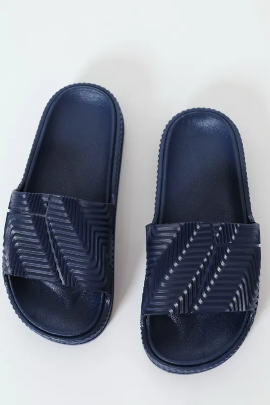 3D Slide Sandals - Navy made by Edgars 