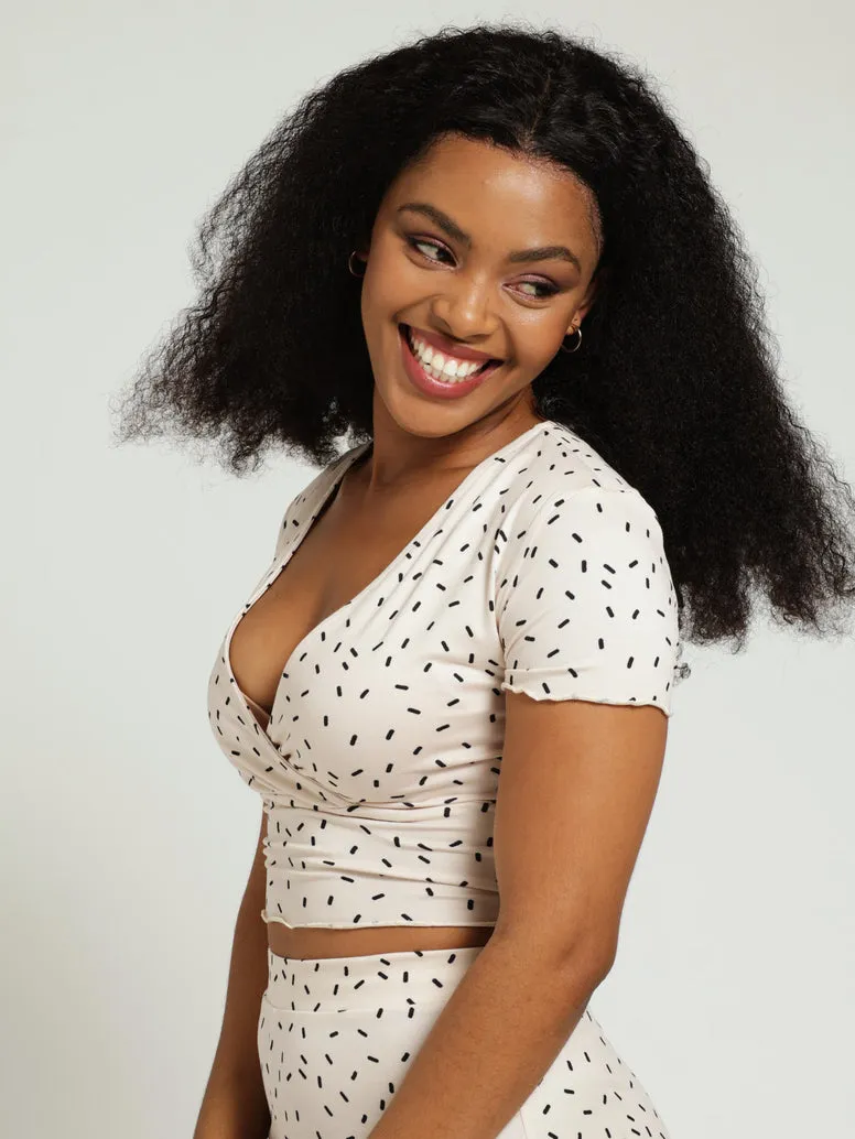 Speckle Cross Over Top - Black/Beige sold by Edgars product image thumbnail 2