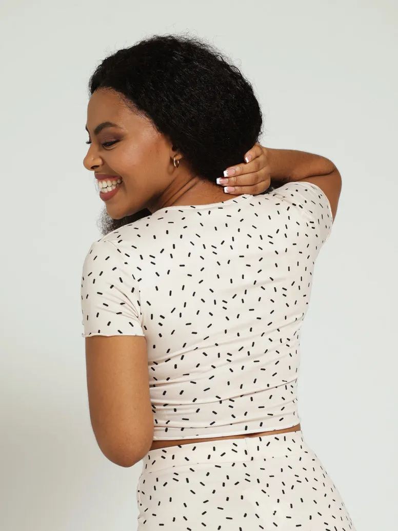 Speckle Cross Over Top - Black/Beige sold by Edgars product image thumbnail 3