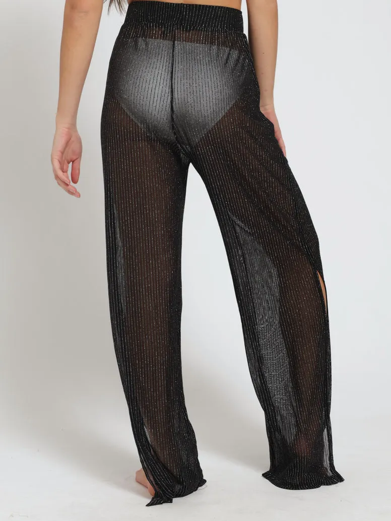 Lurex Side Slit Coverup Pants - Black sold by Edgars product image thumbnail 4
