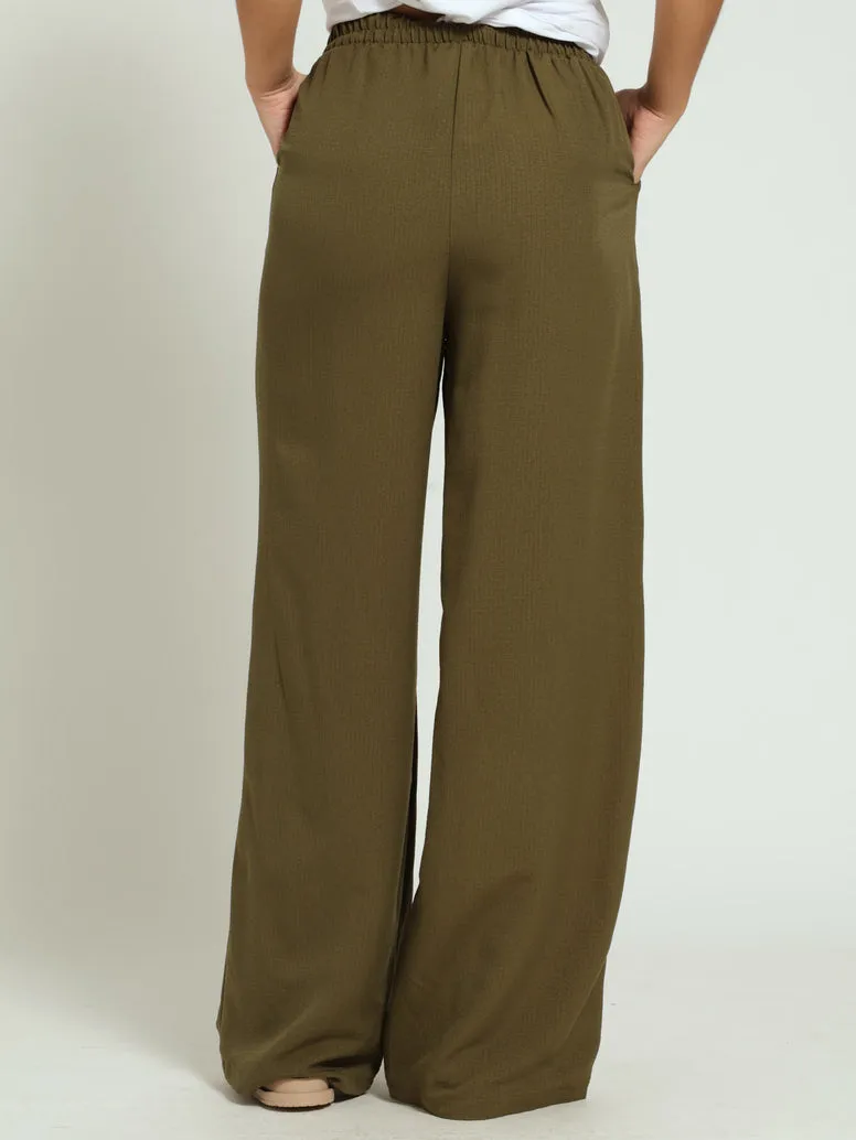Crinkle Wideleg Pant - Fatigue sold by Edgars product image thumbnail 3