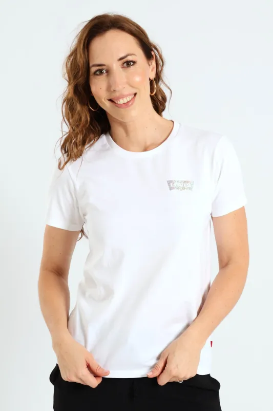 Polka Dot Shine Top - White sold by Edgars