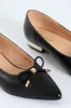 Mirelle 1 Pointed Toe Bow Trim Pump - Black sold by Edgars
