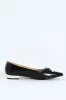 Mirelle 1 Pointed Toe Bow Trim Pump - Black sold by Edgars