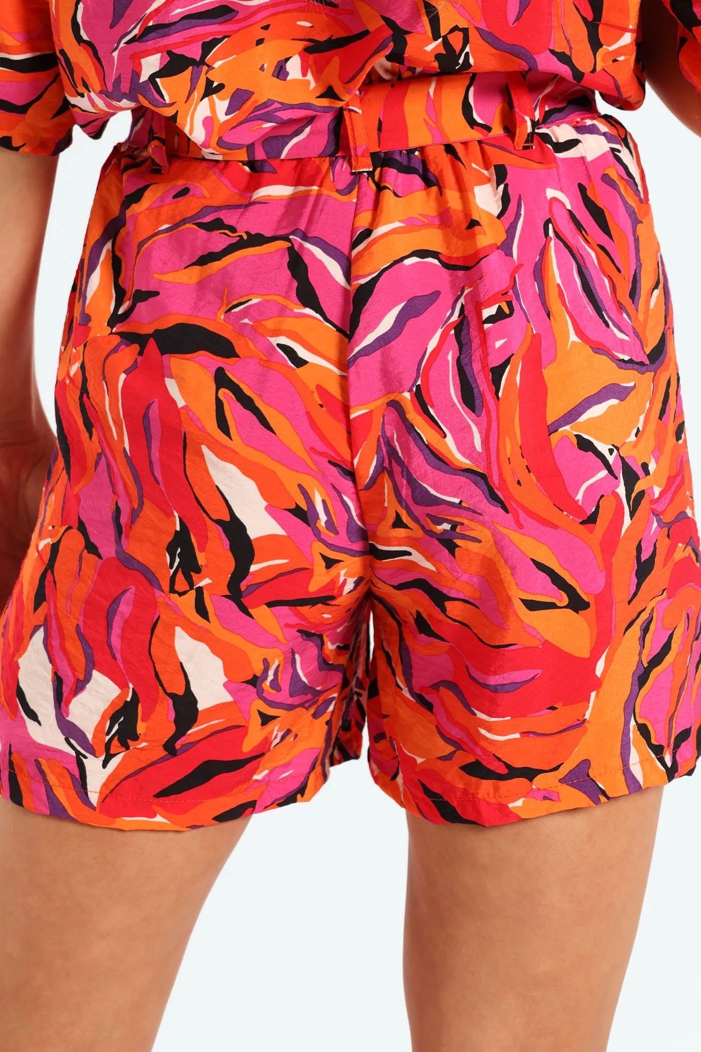 Self Belted Pull-On Mid Thigh Shorts - Pink/Orange sold by Edgars product image thumbnail 3