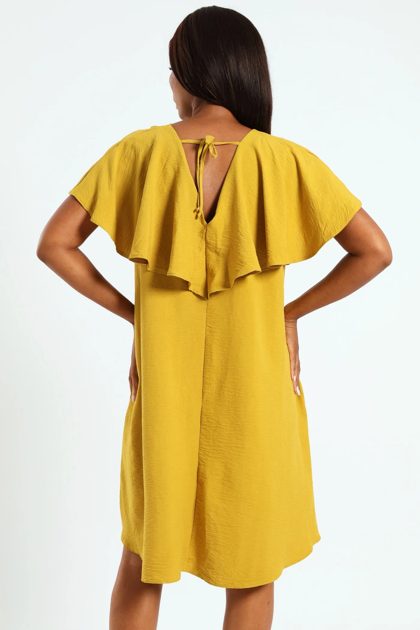 Tie-Back Frill Cape Swing Dress - Tumeric sold by Edgars product image thumbnail 2