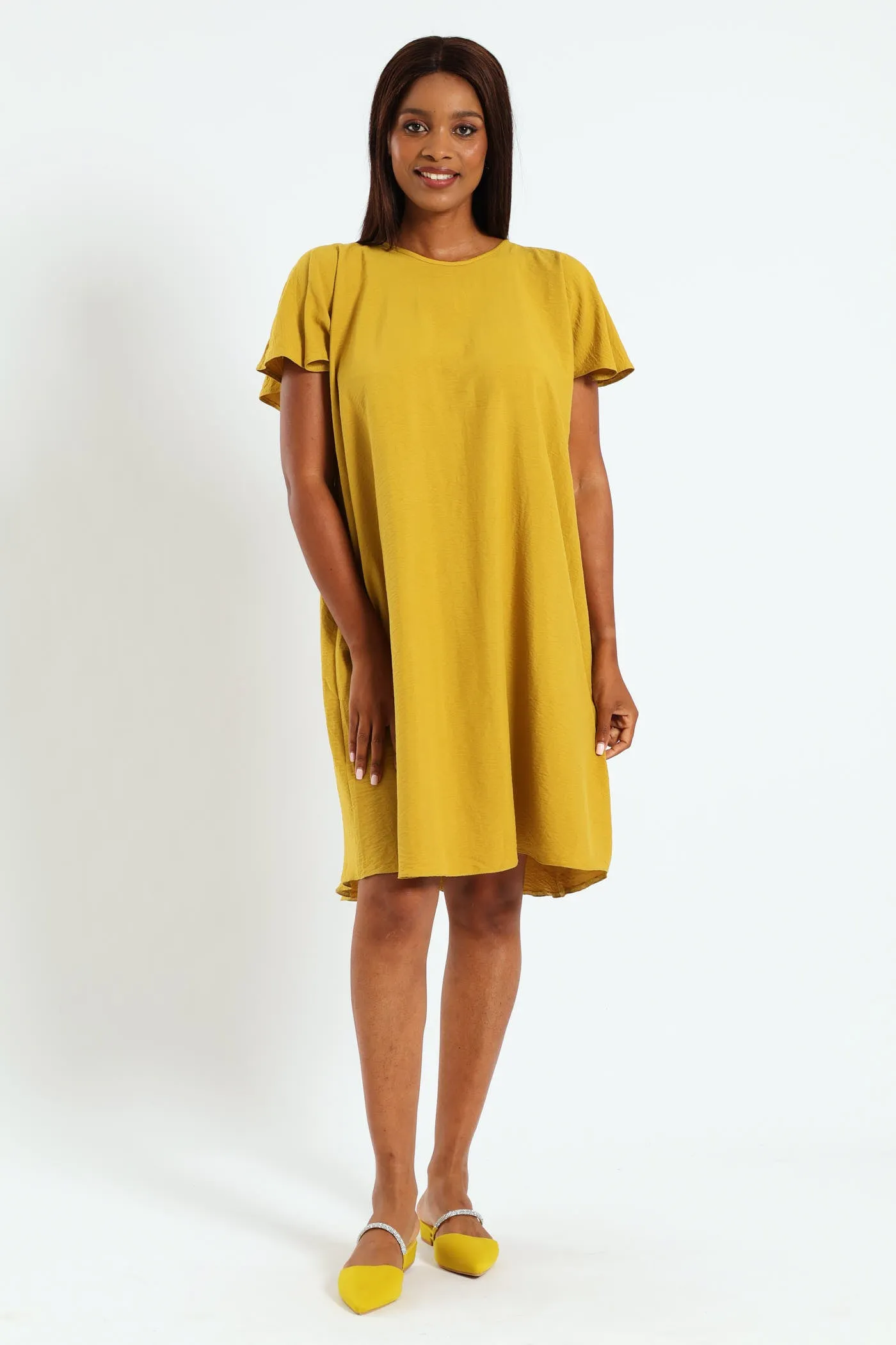 Tie-Back Frill Cape Swing Dress - Tumeric sold by Edgars product image thumbnail 4