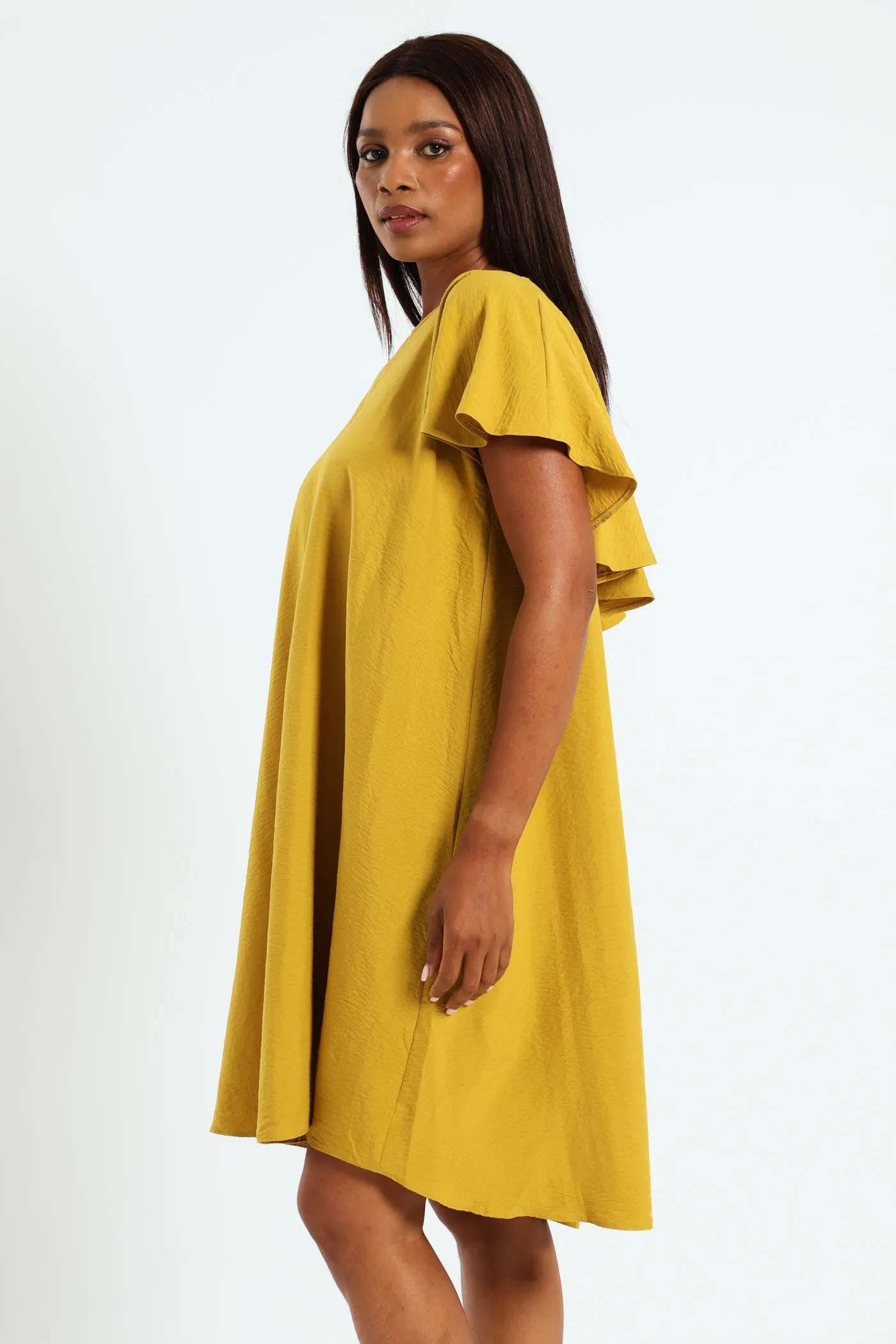 Tie-Back Frill Cape Swing Dress - Tumeric sold by Edgars product image thumbnail 3