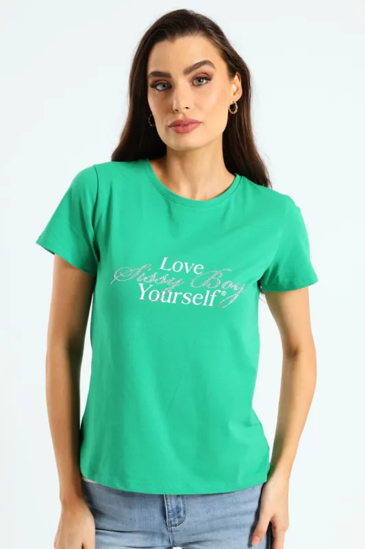 Regular Fit Multi-Technique Logo Top - Green sold by Edgars
