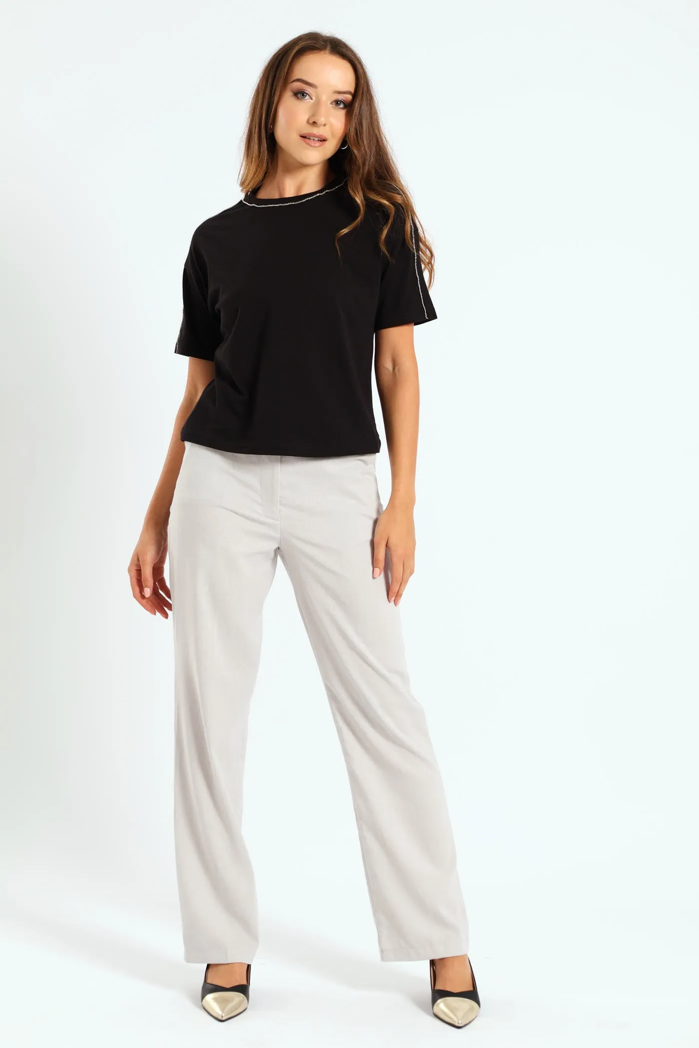 Diamante Strip Boxy Tee - Black sold by Edgars product image thumbnail 2