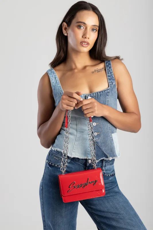 Structured Crossbody Bag - Red sold by Edgars 