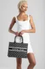 Printed Jacquard Tote Bag - Black sold by Edgars