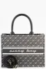 Printed Jacquard Tote Bag - Black sold by Edgars