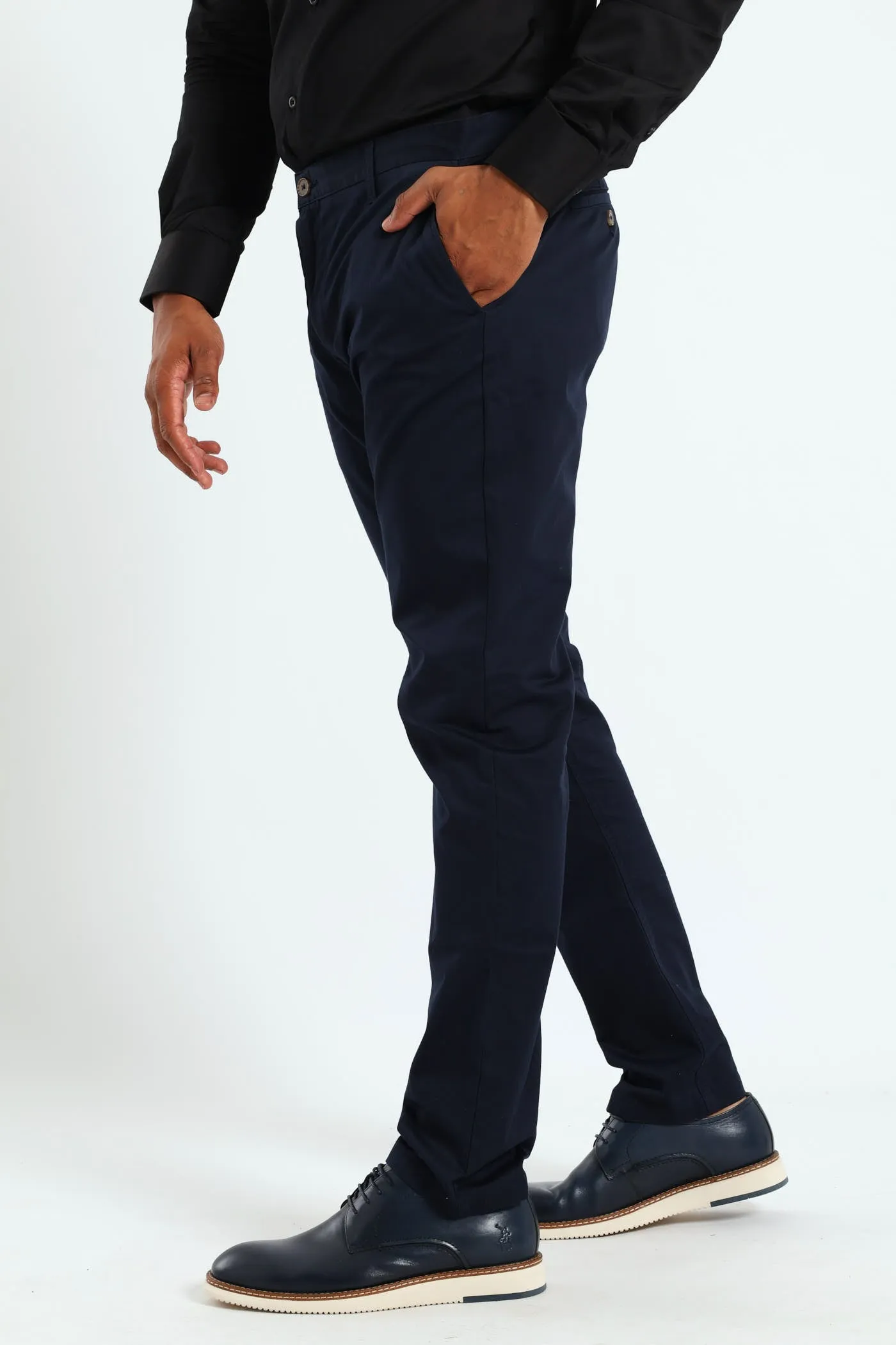 Venice Slim Fit Chino Trousers - Navy sold by Edgars product image thumbnail 3