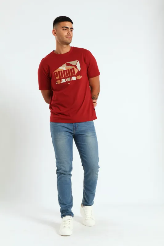Graphics Sports Tee - Burgundy sold by Edgars